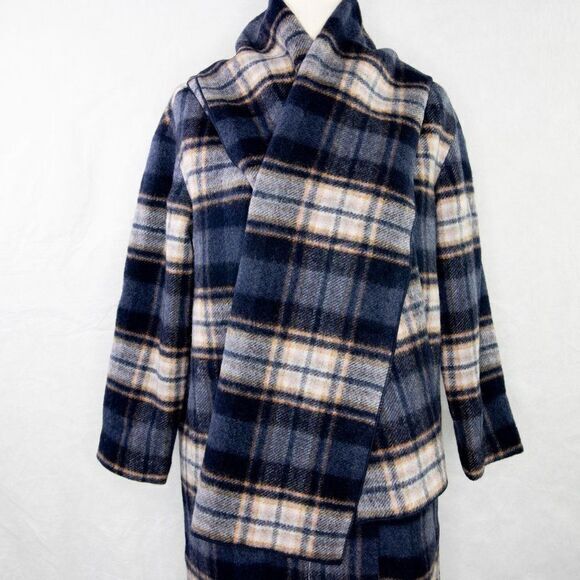 Madewell Plaid Scarf Coat, wool blend Coat, wool - Picture 4 of 16